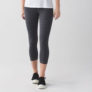Lululemon Wunder under crop Textured stripe slate